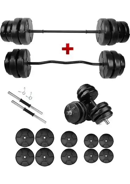 E-Life 68 kg Z Bar Dambıl ve Halter Seti ile Güç ve Dayanıklılık Artırıcı Antrenmanlar