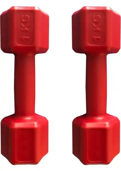 Ecgspor 1 kg Kırmızı Dambıl Seti: Dayanıklı ve Ergonomik Evde Spor Aleti