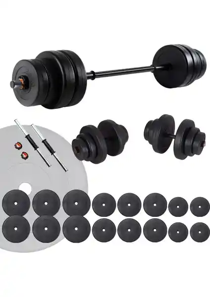 Ecgspor 105 Kg Vinyl Kaplama Halter ve Dambıl Seti: Dayanıklı ve Çok Amaçlı Spor Ekipmanı