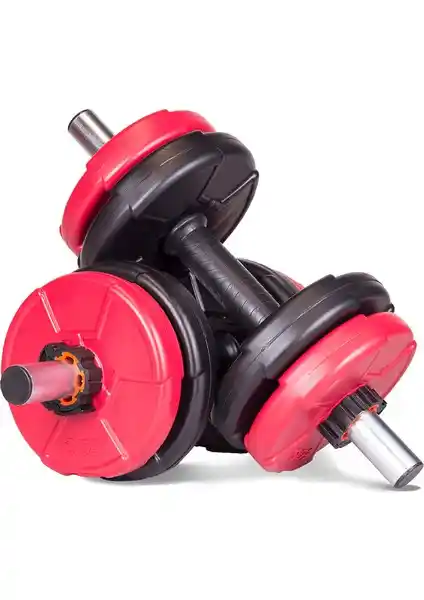 Ecgspor 16 kg Çok Yönlü Dambıl Seti Kırmızı-Siyah Fitness ve Egzersiz Çözümü