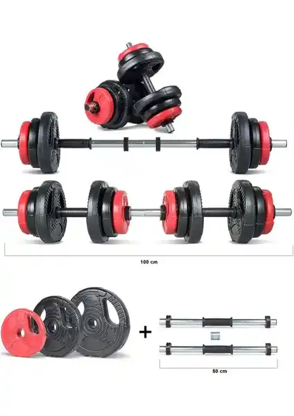 Ecgspor 22 kg Grip Plate Çok Yönlü Halter ve Dambıl Seti: Dayanıklı ve Çok Fonksiyonlu Spor Ekipmanı