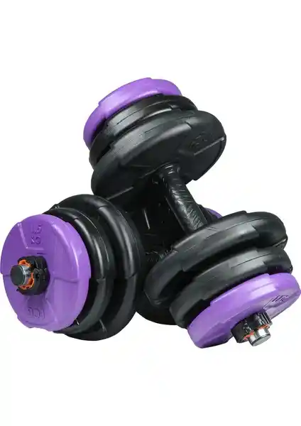 Ecgspor 36 kg Dambıl Seti Mor Siyah Renkli Dayanıklı ve Çok Fonksiyonlu Spor Ekipmanı