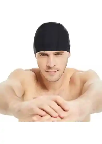 Eleven Market Siyah Likralı Yüzücü Bonesi Yetişkinler İçin Esnek ve Şık Tasarım