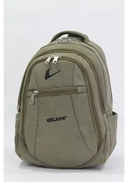 Escape 15.6 inç Laptop Bölmeli Kanvas Kumaş Sırt Çantası Günlük ve Seyahat Kullanımı İçin