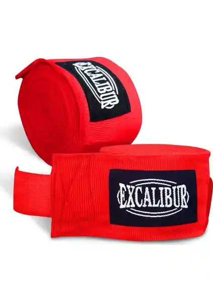 Excalibur Elastik Boks El Bandajı Kırmızı 5 Metre Çift, Dayanıklı ve Rahat Spor Koruyucu