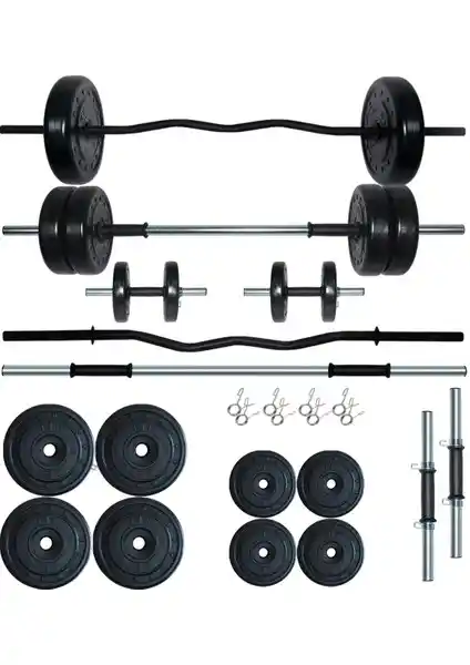 Fitset 38 kg Z Barlı Halter ve Dambıl Seti ile Güç ve Esneklik Artırın