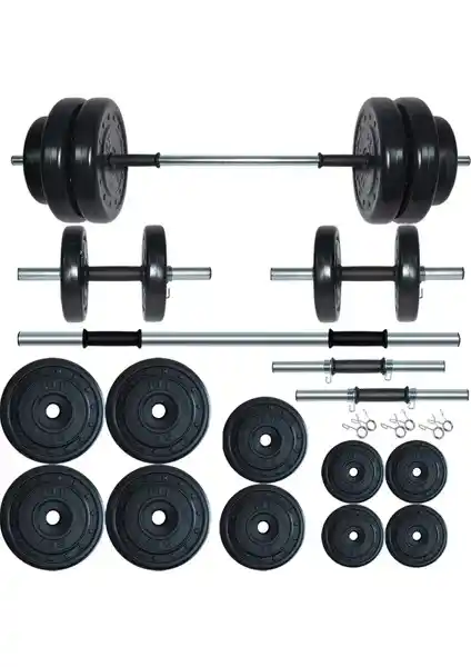 Fitset 65 kg Kombo Halter ve Dambıl Seti: Dayanıklı ve Çok Yönlü Spor Ekipmanı