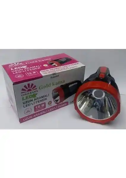 Gold Kama Uzun Mesafeli 15 Ledli Şarjlı El Feneri GK7775 - Dayanıklı ve Şık Tasarım