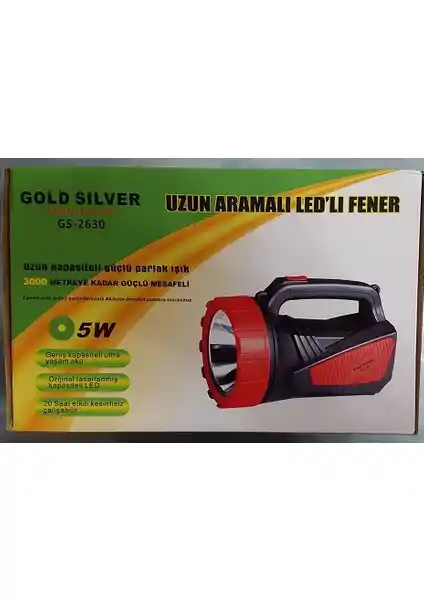 Gold Silver Gs-2630 Şarjlı Fener: Güçlü ve Dayanıklı Portatif Aydınlatma Çözümü