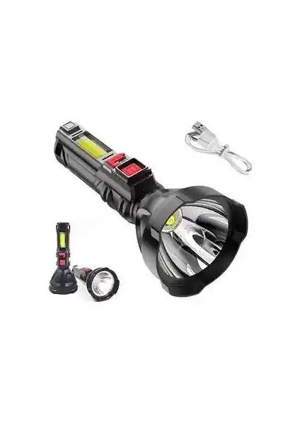 Gold Silver PANTHER El Feneri USB Şarjlı Güç ve Dayanıklılık Sunar