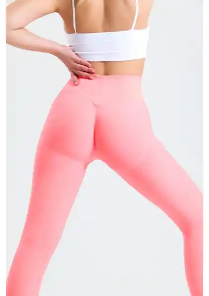 Gymhams Yavru Ağzı Kalça Büzgülü ve Push Up Özellikli Yüksek Bel Şekillendirici Tayt