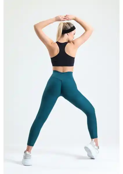 Gymhams Yeşil Kalçası Büzgülü ve Push Up Özelliğiyle Şekillendirici Seamless Tayt