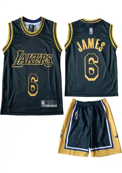 Hnsport Los Angeles Lakers Çocuk Basketbol Forması ve Şort Seti, Kaliteli ve Şık Tasarım