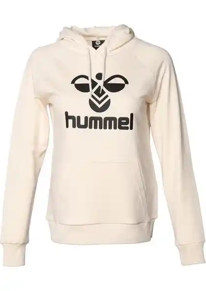 Hummel Billund Kadın Ekru Kapüşonlu Sweatshirt Modern ve Konforlu Günlük Giyim Seçeneği