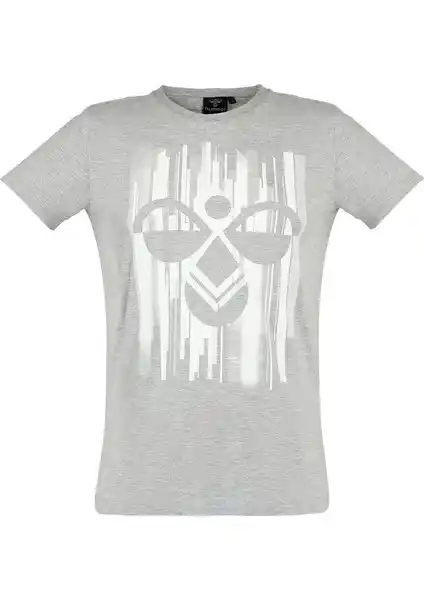 Hummel Raiden Erkek Gri Baskılı Tişört Modern ve Çok Yönlü Kullanım İçin Uygun