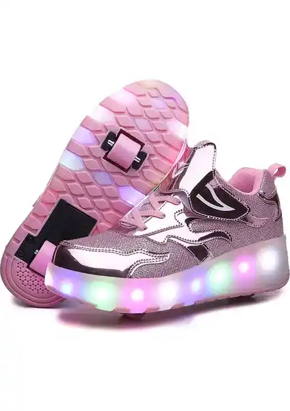 Jimmy Fois 4 Tekerlekli USB Şarj LED Işık Yayan Paten Ayakkabısı Modern ve Eğlenceli Tasarımıyla Çocuklar İçin
