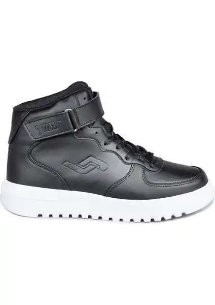 Jump 17308 Yüksek Bilekli Siyah Beyaz Kadın Spor Ayakkabı Günlük Kullanım İçin