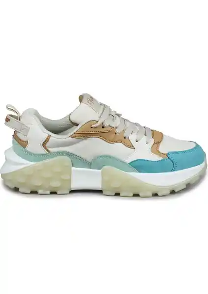 Kadınlar İçin Modern ve Konforlu Bej Mint Mavi Sneaker Modeli 75-90 Karakter