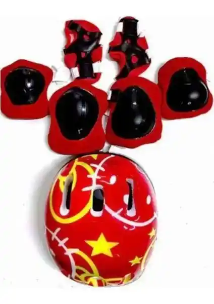 Karakuş Scooter ve Kaykay Güvenlik Seti Kırmızı Yıldız Detaylarıyla Güvenliği Artırır