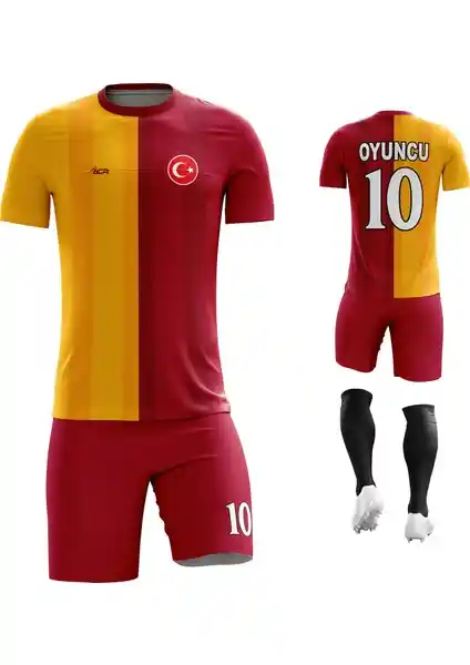 Kişiye Özel Sarı Kırmızı Futbol Forması Takımı - Sportif ve Modern Tasarım