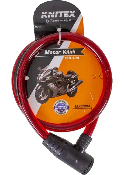 Knitex Bisiklet Kilidi 12x80 cm, dayanıklı ve güvenli bisiklet koruma çözümü