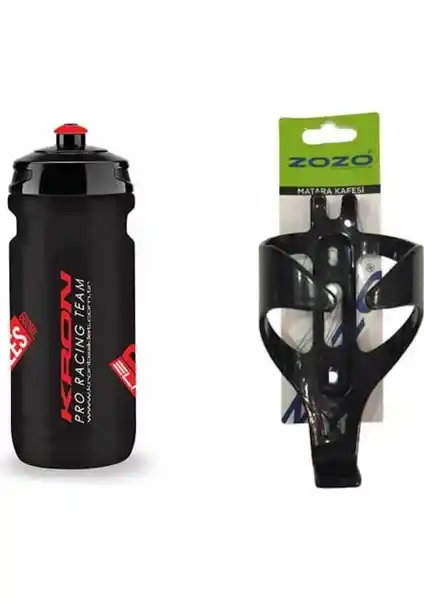 Kron Elite Siyah Bisiklet Matarası ve Zozo Kafes: Dayanıklı ve Kullanışlı Spor İçme Kabı