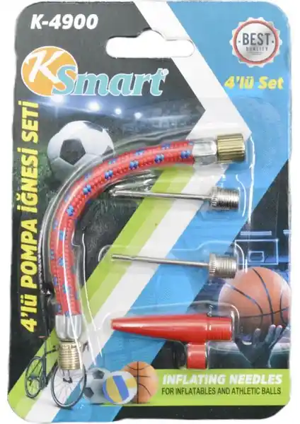 Ksmart 4 Lü Pompa İğnesi Çok Amaçlı ve Ekonomik Şişirme Çözümü