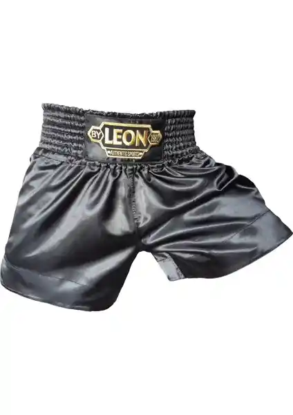 Leon 1982 Profesyonel Kick Boks ve Muay Thai Şortu Siyah BYL1006 Güncel Spor Kıyafeti
