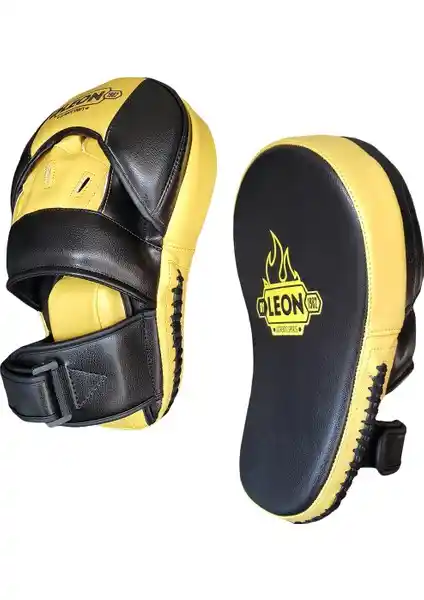 Leon Master Profesyonel Muay Thai El Lapası Siyah Sarı Dayanıklı ve Ergonomik Tasarım