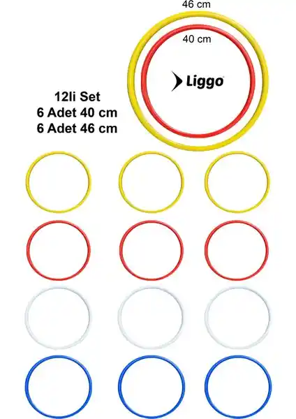 Liggo 12LI Koordinasyon Çemberi Sporcular ve Antrenörler İçin Çok Yönlü Antrenman Aracı
