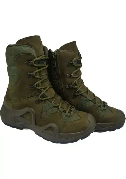 LightingHM Scooter Askeri Taktik Nubuk Deri Fermuarlı Bot Hakİ711067354905