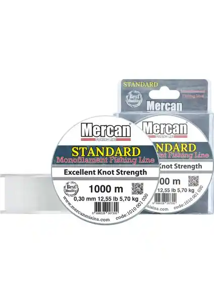 Mercan Standart Beyaz Bobin Misina: Dayanıklı ve Ekonomik Balıkçılık Malzemesi