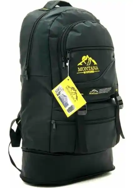 Montana Mountainer Dağcı Sırt Çantası 65 Lt Siyah Doğa Sporları ve Kamp İçin Uygun