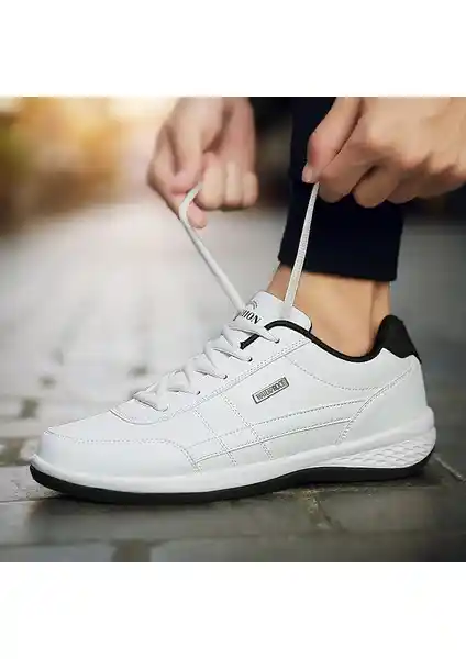 Nafen Erkek Spor Deri Ultra Hafif Günlük Koşu Ayakkabısı Modaya Uygun ve Konforlu Tasarım
