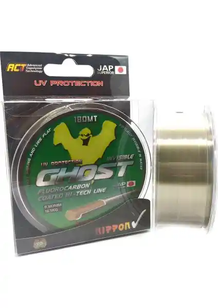 Nippon Ghost Fluorocarbon Olta Misinası 180Mt - Dayanıklı ve Görünmez Balıkçılık Malzemesi