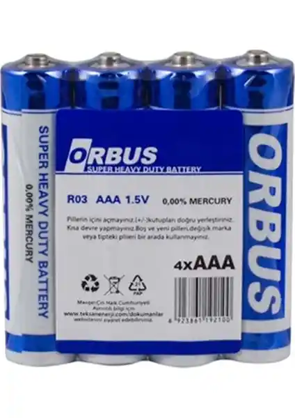 Orbus AAA İnce Pil: Portatif ve Şarj Edilebilir Güç Kaynağı Çözümleri