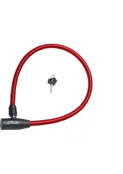 Plus Bisiklet Kilit Anahtarlı 0,8 Metre Kırmızı Güvenli ve Dayanıklı Koruma Araçları