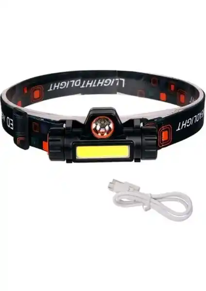 Powerdex Süper Parlak COB LED Kafa Feneri 12000 Lümen Şarjlı Çok Fonksiyonlu Aydınlatma
