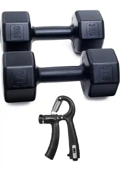 PS Spor 3 kg Dambıl ve Ayarlanabilir El Yayı ile Güç ve Esneklik Artırıcı Antrenmanlar