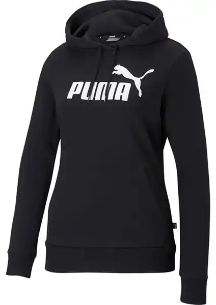 Puma Ess Logo Hoodie Siyah Kadın Sweatshirt Modern Tasarımı ve Konforu Bir Arada