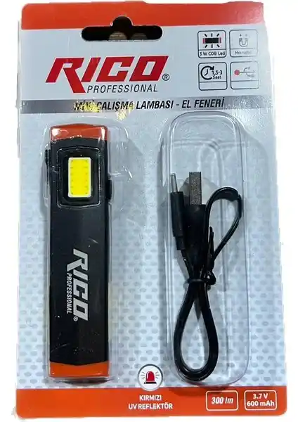 Rico Mini Çalışma Lambası El Feneri RC0032: Güçlü ve Çok Yönlü Taşınabilir Aydınlatma