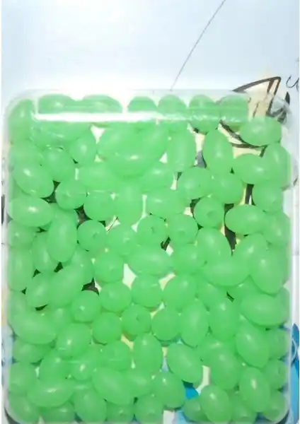 Sasa Fosforlu Oval Boncuk 100'lü Paket 5x8 mm, Gece Parlayan Takı ve El Sanatları Malzemesi