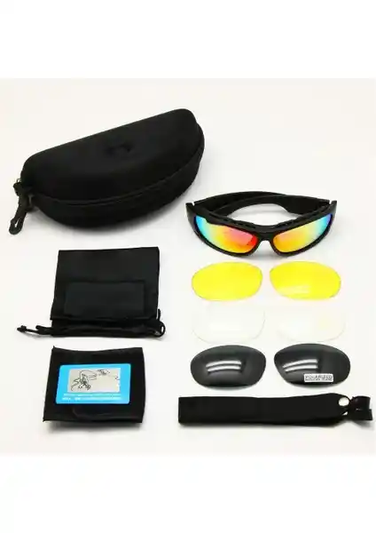 Schulzz Daisy USA C6 Polarize Değişebilir 4 Lensli Military Tactical Gözlük Seti