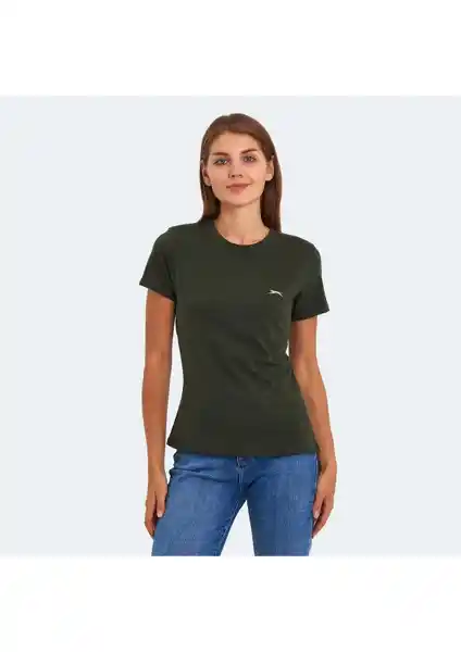 Slazenger KORNELI I Kadın Haki Tişört Modern ve Rahat Günlük Kombinler İçin Uygun