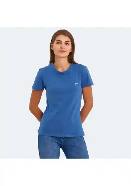 Slazenger KORNELI I Kadın Tişört Indigo: Şıklık ve Konfor Sunan Modern Yazlık Giyim Seçeneği