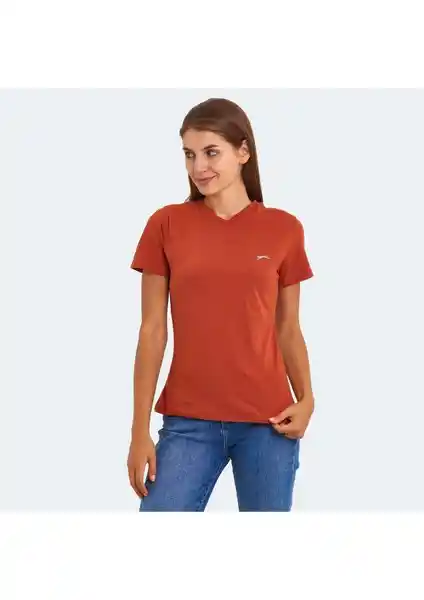 Slazenger Kristen I Kadın Tişört Kiremit Rengi Yazlık Rahat ve Şık Tasarım