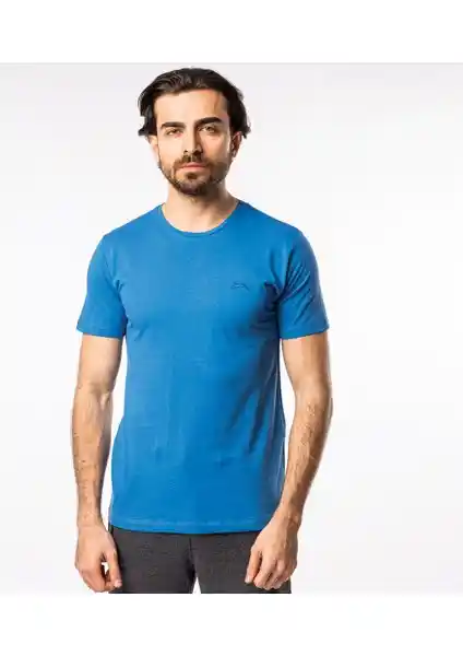 Slazenger SANDER KTN Erkek Indigo Tişörtü Modern Tasarım ve Konfor Sunar