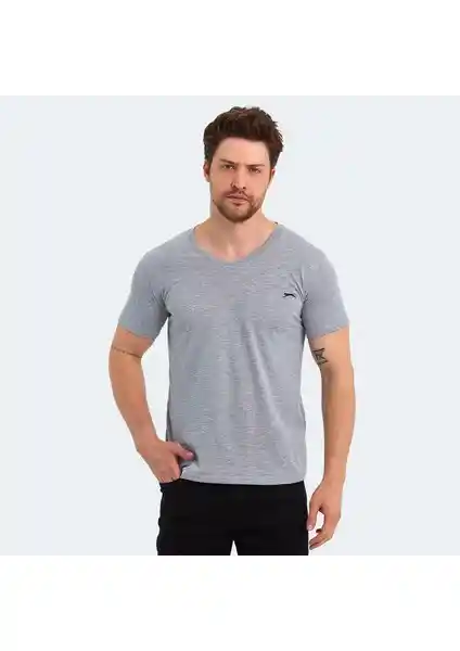 Slazenger SARGON KTN Erkek Gri Tişört Şıklık ve Konforu Bir Arada Sunar