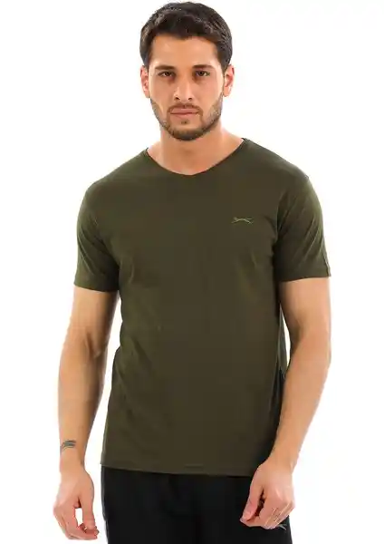 Slazenger SARGON KTN Erkek Haki Tişörtü Rahat ve Şık Tasarımıyla Yaz Aylarına Uygun