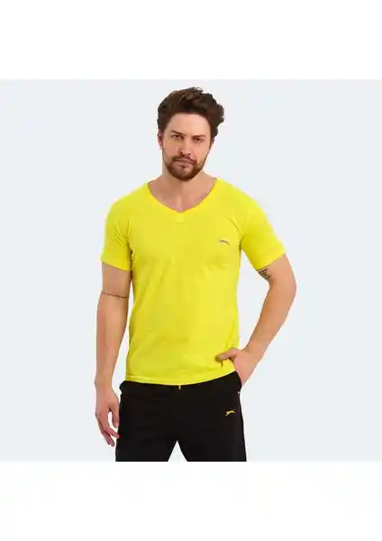 Slazenger SARGON KTN Erkek Tişört Açık Sarı: Rahat ve Şık Yaz Giyim Seçeneği
